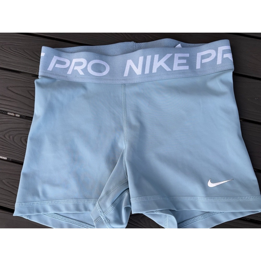 Nike Pro Compression Shorts Womens Powder Blue 3in Inseam Running Gym Training S